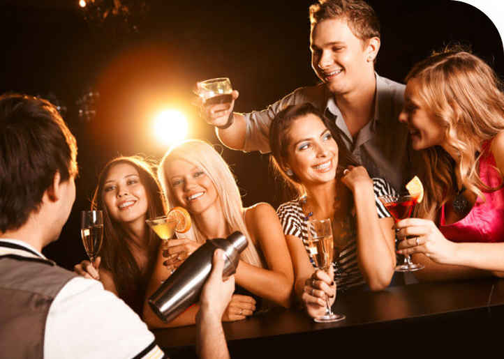 People drinking in the club