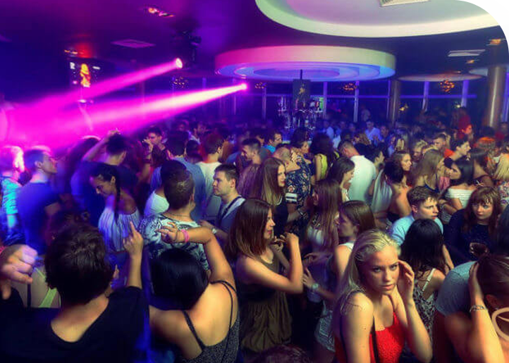 People dancing in Tropic club in Split Croatia