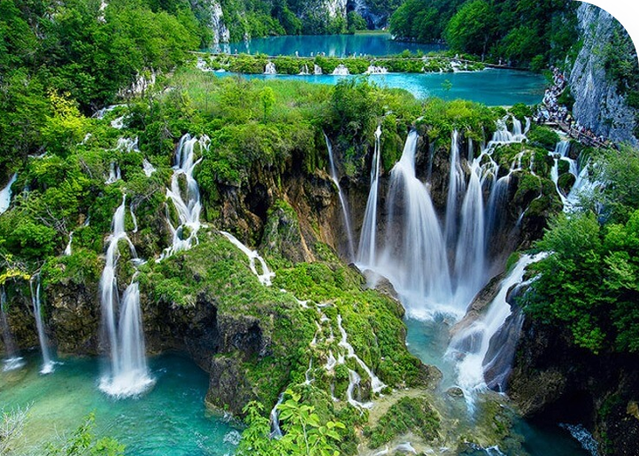 waterfalls in Plitvice lakes Croatia